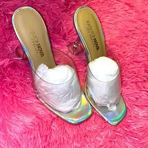 Fashion nova silver heels